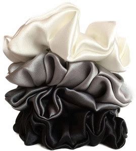 Infinite Green Dark Silk Satin Scrunchies for Girls or Women Pack of 4 ...