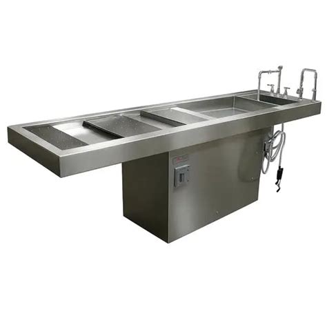 Autopsy Table with Integral Sink and Head Rest