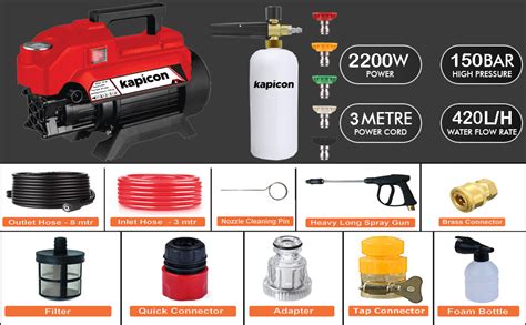 Kapicon KP-10X Portable High Pressure Car Washer Cleaner Pump for ...