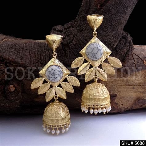 Gold plated Statement Design Drop & Dangle Jhumki Earring SKU5688 ...