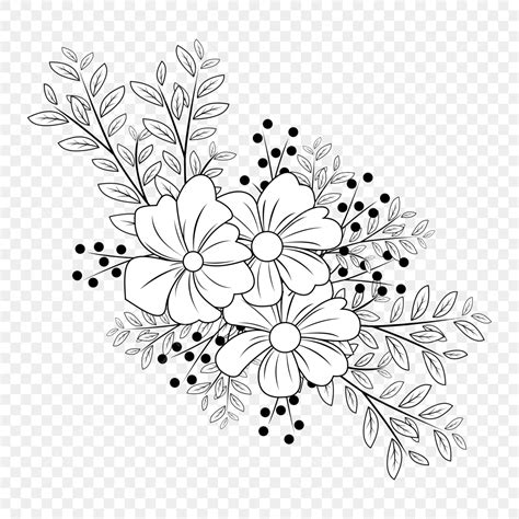 Hand Draw Flowers Vector Hd Images, Hand Draw Rustic Flower, Flower ...