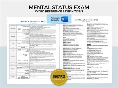 Mental Health Status Exam