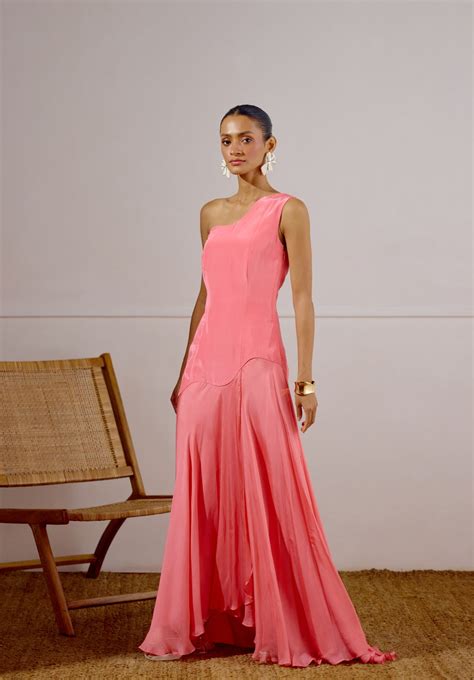 Flurry Drop Waist Dress in Pomelo – Lavanya Ahuja