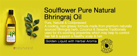 Soulflower Bhringraj Hair Oil 100% Pure & Natural| Hair Growth ...