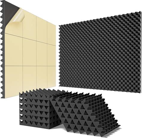Amazon.com: Dailycooper 12-Pack Self-Adhesive Egg Crate Sound proof ...