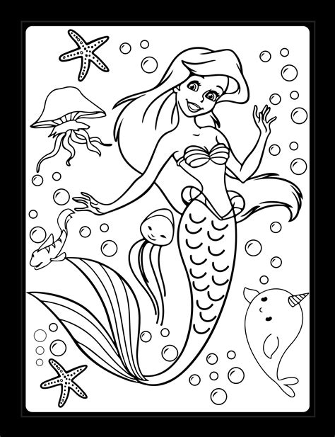 Arial Mermaids Coloring Pages