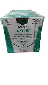 LOTUS NYLUS LNW 3336 70 CM BLACK MONOFILAMENT POLYAMIDE NON-ABSORBABLE ...