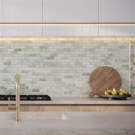 Satori Tereno Verde 12-in x 12-in Polished Natural Stone Marble Brick ...