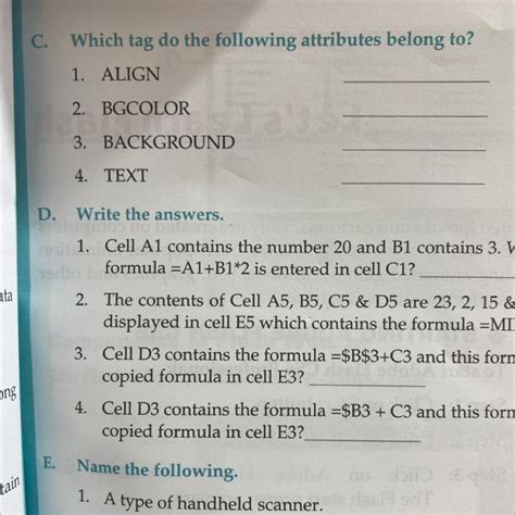 Which tag do the following attributes belong to? 1. ALIGN 2. BGCOLOR 3 ...