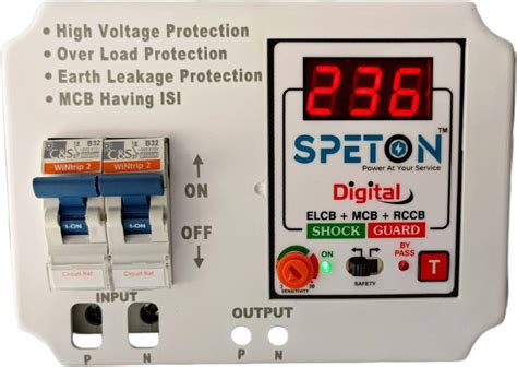speton Single Phase 32A 2 Pole Digital ELCB + RCCB + MCB High Voltage ...