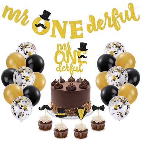 Buy Mr Onederful 1st Birthday Decorations Kit Mr Wonderful Dapper ...