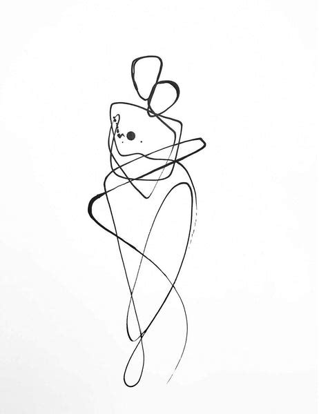 Dancing - Minimalist Line Art Painting by Tallenge Store | Buy Posters ...