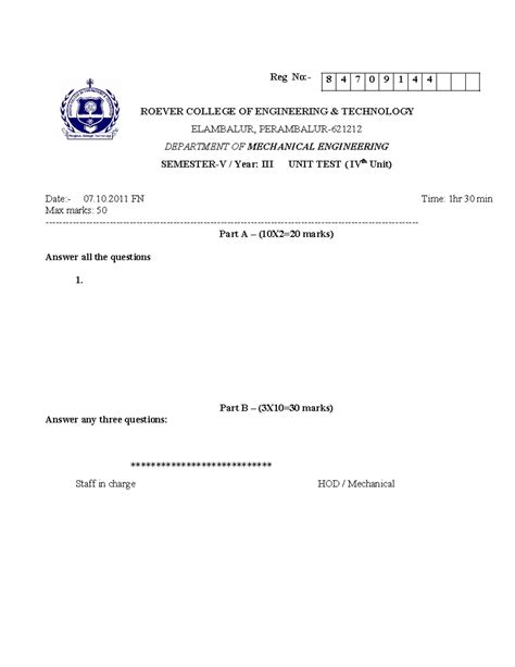 AHP Test Question Papers - Reg No:- ROEVER COLLEGE OF ENGINEERING ...