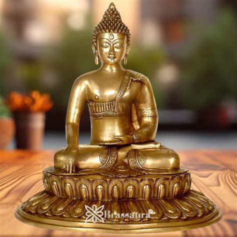 Brass Buddha Weight 18 Kg & Height 22.5 inch – Brassaura