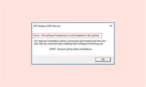 Image result for HP Software Framework Not Installed