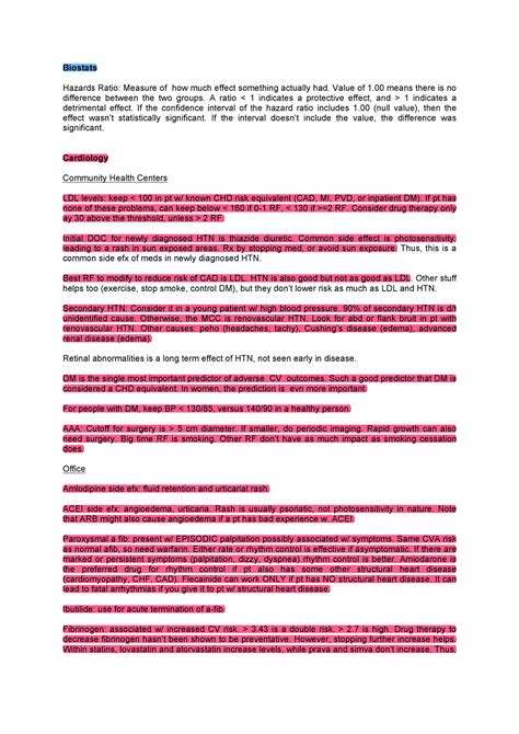 Usmle world step 3 high yield notes 90 pages - Biostats Hazards Ratio ...