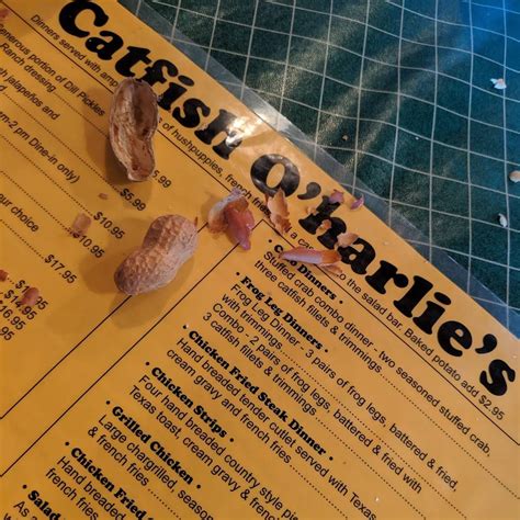 Menu at Catfish O'Harlies restaurant, Decatur