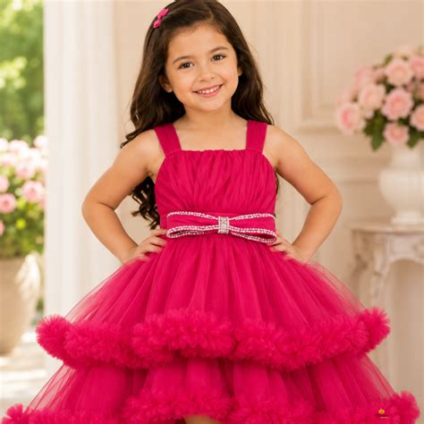 Rani High-Low Partywear Frock for Girls | Premium Tail Pattern Dress ...