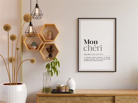 Mon Cheri Definition Print/instant Download/romantic Home Decor/french ...