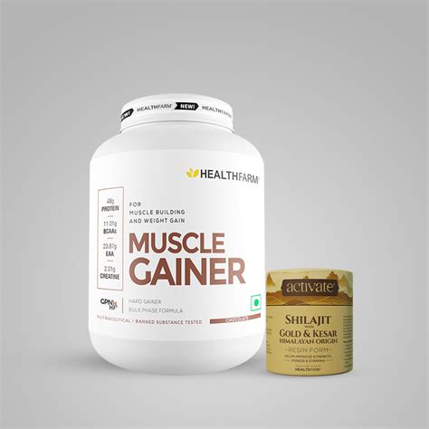 Healthfarm Muscle Gainer (3Kg) + Shilajit Gold Capsules – Healthfarm ...