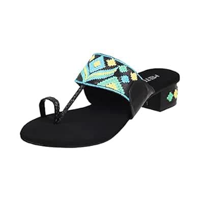 Metro Women Black Etnicwear Heel Sandal UK/3 EU/36 (32-443) : Amazon.in ...