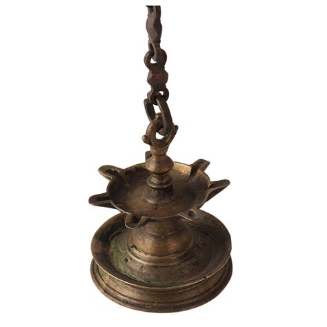 Brass Seven Wicks Hanging Diya Lamp