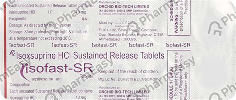 Isofast Sr 40 MG Tablet (10): Uses, Side Effects, Price & Dosage ...