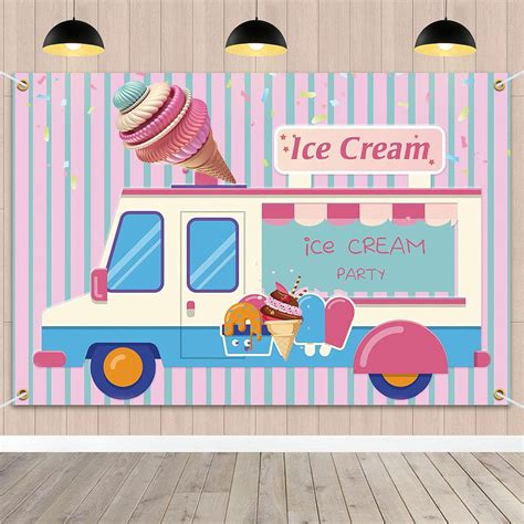 PAKBOOM Ice Cream Truck Theme Backdrop Banner for Parties India | Ubuy