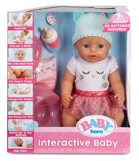 Buy BABY Born Interactive Doll with Blue Eyes, Bathtub Set Included ...