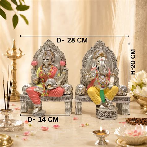Lakshmi Ganesh Singhasan Idol Set