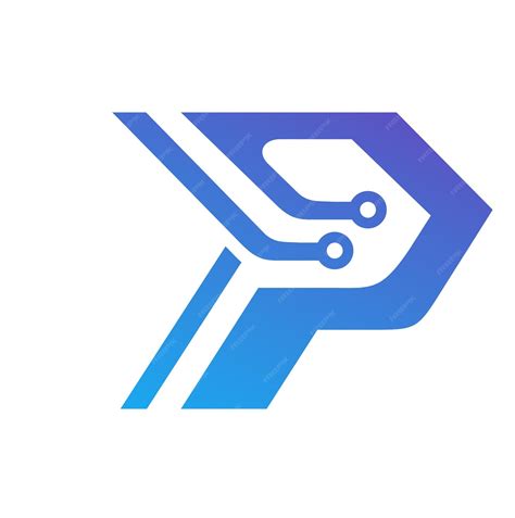 Logo technologie image lettre P vecteur de conception | Vecteur Premium