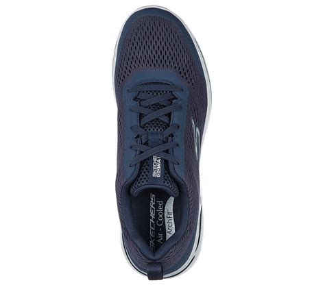 Skechers Navy/Dark Grey Go Walk Arch Fit Idyllic Mens Lace Up Shoes ...