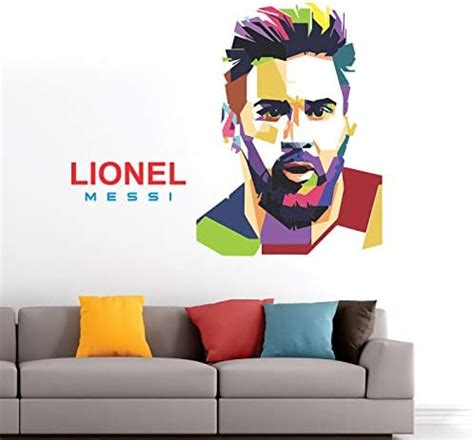 Divine Designs™ PVC Vinyl Self-Adhesive Messi Illustration Vinyl Wall ...