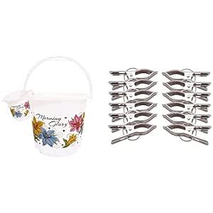 Kuber Industries Plastic Bathroom Bucket with Mug Set- White, (Pack of ...