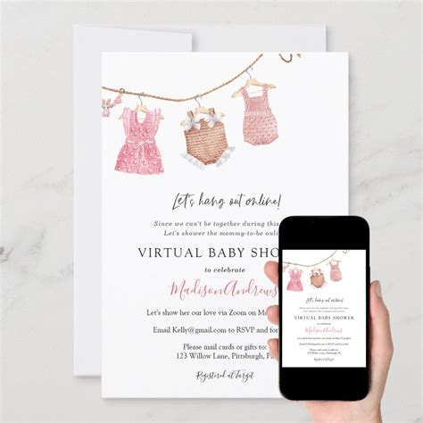 Virtual baby girl shower invitations – Artofit