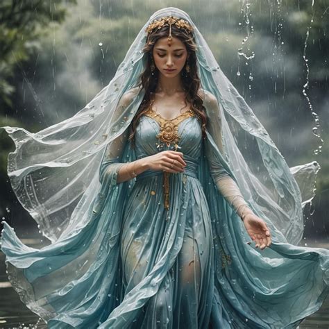 Goddess with blue dress - AI Generated Artwork - NightCafe Creator