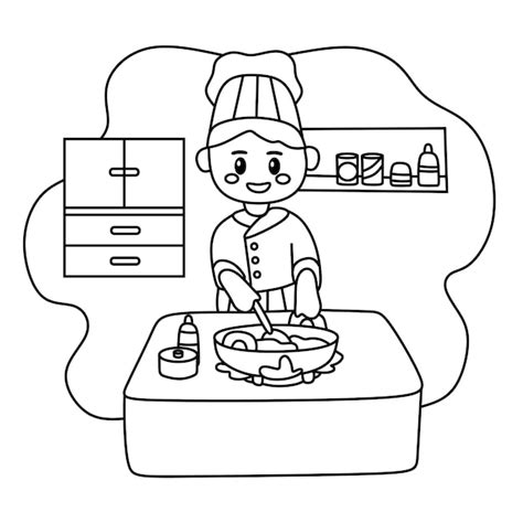 Kinder Kochen Malvorlage Bilder - Kostenloser Download auf Freepik