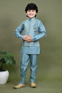 BT DEZINES Boys Festive & Party, Wedding Kurta, Waistcoat and Pyjama ...