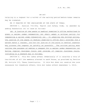 Fillable Online relating to a request for a waiver of the waiting ...