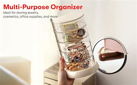 PRIME PICK 360° Rotating Acrylic Organiser – 5-Tier Transparent Storage ...