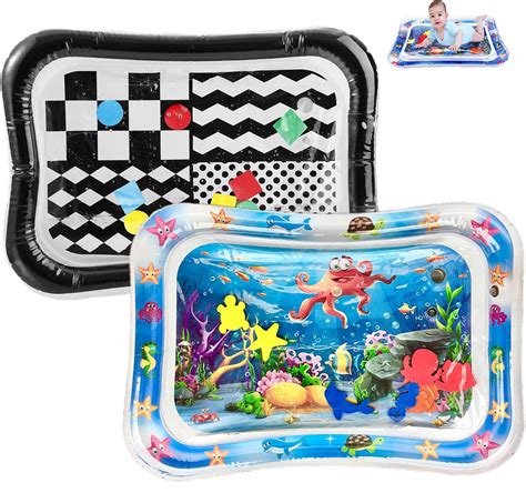 PandaEar 2 Pack Tummy Time Water Mat for Babies Toddlers, Inflatable ...