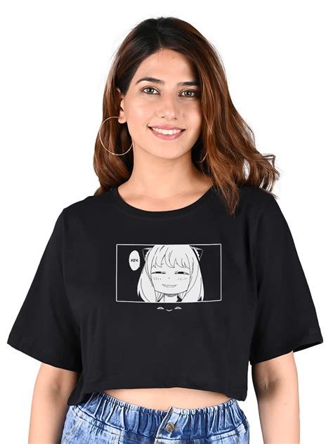 Buy ComicSense Women's Top (CROPTOP-BLACK-EVIL-ANYA-M_Black_M) at Amazon.in