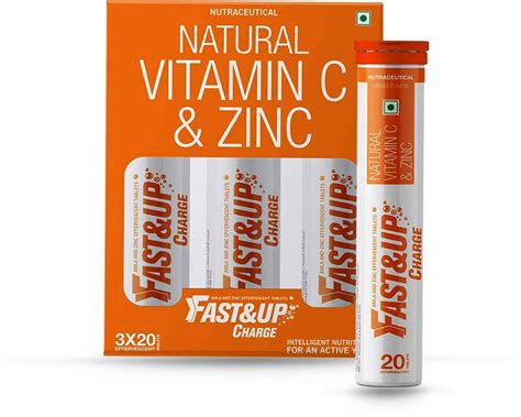 Buy FAST&UP CHARGE VITAMIN C & ZINC EFFERVESCENT TABLETS WITH NATURAL ...