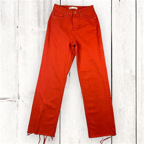 Zara Women's Red Jeans | Depop