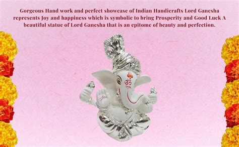 Gold Art India Ceramic Pagdi Ganesh Idol For Car Dashboard Small ...