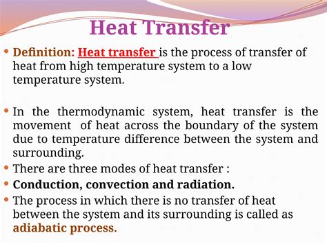some basic mechanisms of concept of heat transfer | PPTX