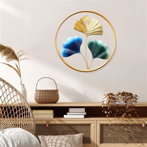Buy Gold Metal Wall Decor, 12 X 12 Metal Wall Art, Golden Leaf Wall ...