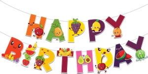 Party Around Fruit Happy Birthday banner Banner Price in India - Buy ...