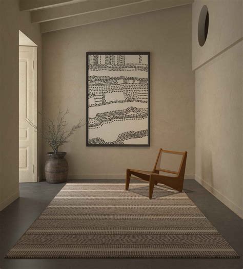 Living Room Vintage Rug - 6x9 Feet Beige & Brown Wool Polyester Carpet ...