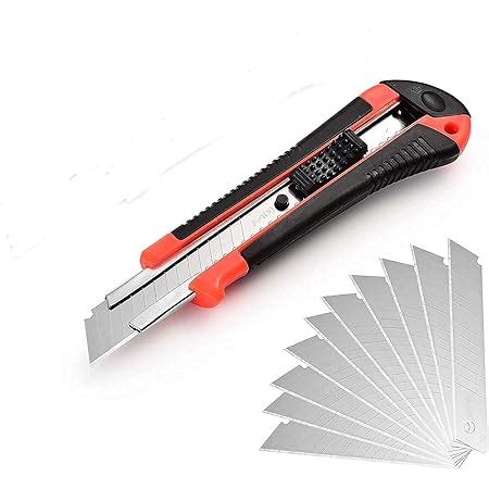 KABEER ART Heavy Duty 18 mm Cutter Knife Set With 10 Replacement Blades ...